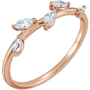1/4 CTW Diamond Leaf Ring-14kt Rose Gold-6.00-