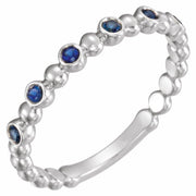 Natural Blue Sapphire Stackable Ring