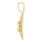 14K Yellow .03 CT Diamond Filigree Pendant-