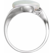Sterling Silver Cultured White Freshwater Pearl Coin Ring-