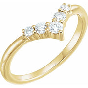 1/4 CTW Diamond Graduated "V" Ring-14kt Yellow Gold-6.00-
