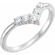 1/4 CTW Diamond Graduated "V" Ring-14kt White Gold-6.00-