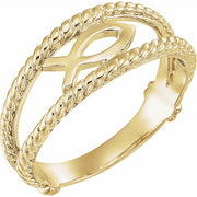 Ichthus (Fish) Chastity Ring-10kt Yellow Gold-4-