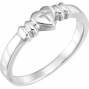 Heart & Cross Chastity Ring-10kt White Gold-4-