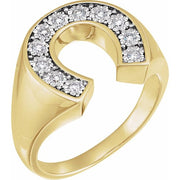 14K Yellow/White 1/4 CTW Natural Diamond Horseshoe Ring-