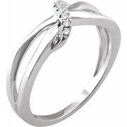 14K White .05 CTW Natural Diamond Negative Space Ring-