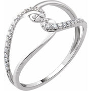 14K White 1/8 CTW Natural Diamond Negative Space Ring-