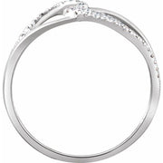 14K White 1/8 CTW Natural Diamond Negative Space Ring-