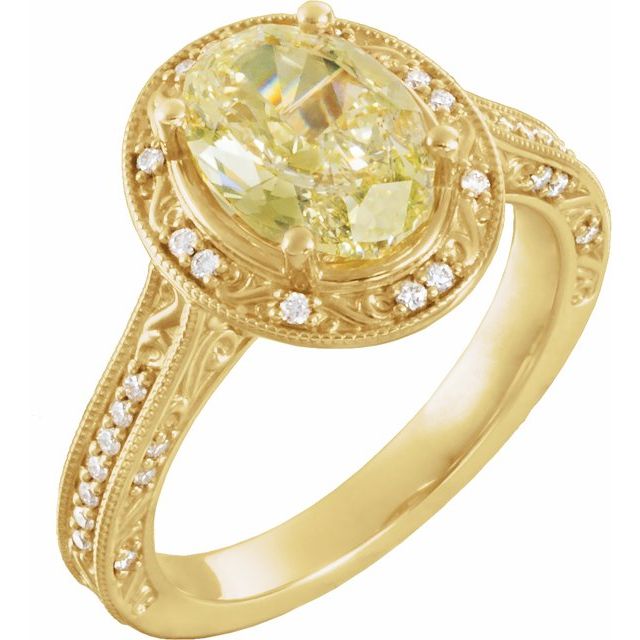 14K Yellow 2 3/8 CTW Diamond Engagement Ring-