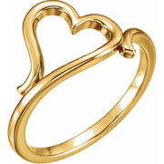 14K Yellow Heart Ring-