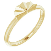 14K Yellow Starburst Stackable Ring-