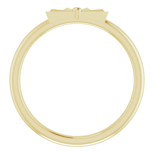 14K Yellow Starburst Stackable Ring-