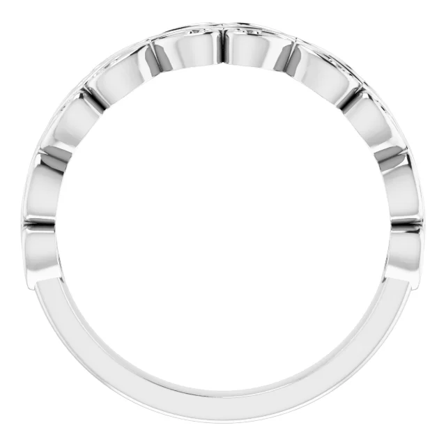 14K White Vintage-Inspired Stackable Ring-