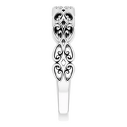 14K White Vintage-Inspired Stackable Ring-