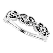 14K White Vintage-Inspired Stackable Ring-