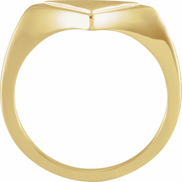 14K Yellow 11.5x6 mm Geometric Signet Ring-