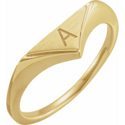 14K Yellow 11.5x6 mm Geometric Signet Ring-