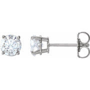 1 CTW Natural Diamond Stud Earrings-14kt White Gold-5mm-