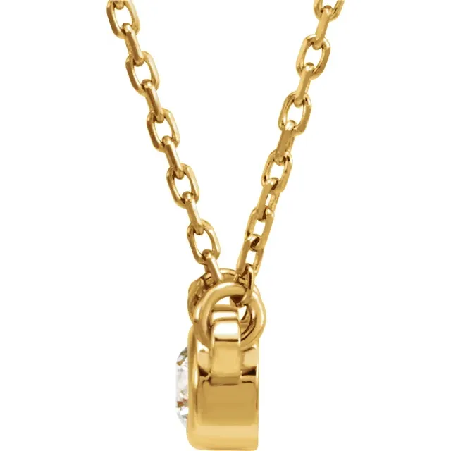 14K Yellow 1/10 CT Diamond Solitaire 18" Necklace-