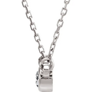 14K White 1/4 CT Diamond Solitaire 18" Necklace-