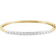 14K Yellow/White 2 1/8 CTW Diamond Bangle 7" Bracelet-