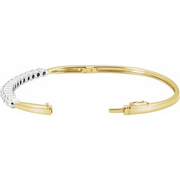 14K Yellow/White 2 1/8 CTW Diamond Bangle 7" Bracelet-