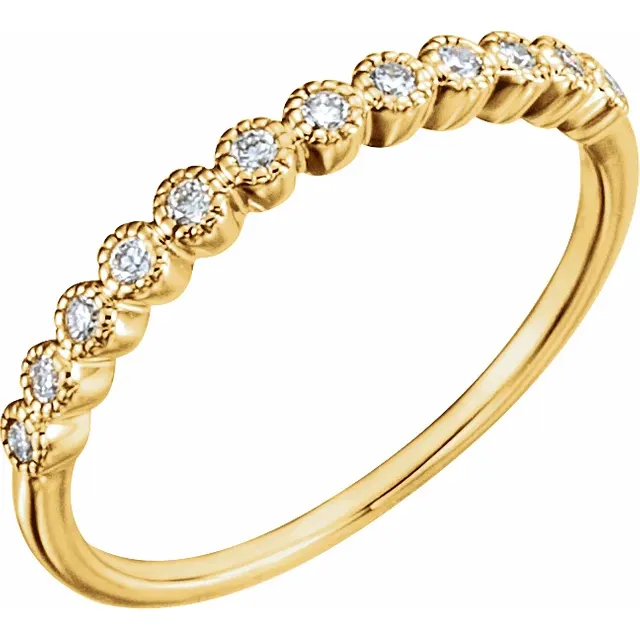 14K Yellow 1/6 CTW Diamond Anniversary Band Size 7-