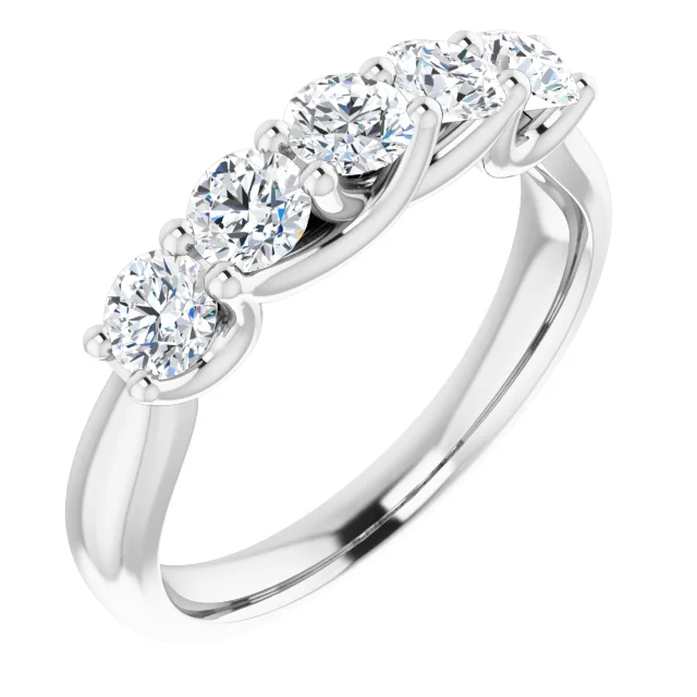14K White 1 CTW Diamond Anniversary Band Size 7-