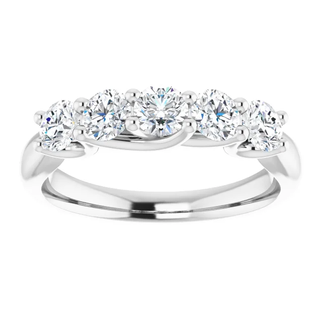 14K White 1 CTW Diamond Anniversary Band Size 7-