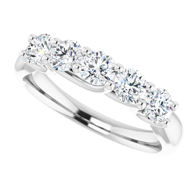 14K White 1 CTW Diamond Anniversary Band Size 7-