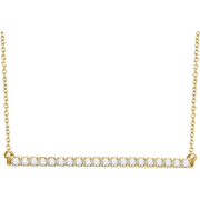 14K Yellow 1/2 CTW Diamond Bar 16-18" Necklace-