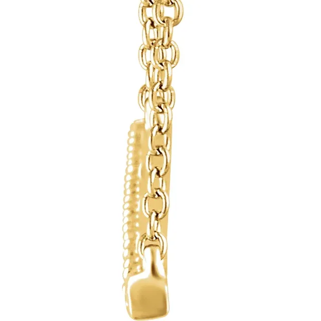14K Yellow 1/2 CTW Diamond Bar 16-18" Necklace-