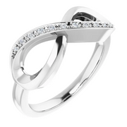 14K White .05 CTW Diamond Infinity-Inspired Ring-