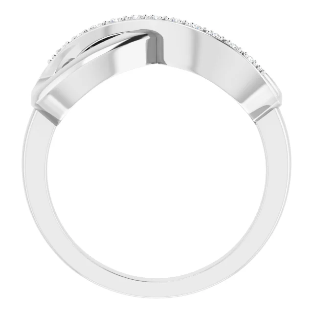 14K White .05 CTW Diamond Infinity-Inspired Ring-