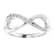 14K White .05 CTW Diamond Infinity-Inspired Ring-