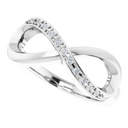 14K White .05 CTW Diamond Infinity-Inspired Ring-