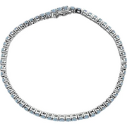 14K White Aquamarine Line 7.25" Bracelet-