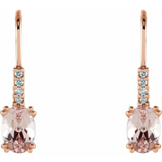 14K Rose Morganite & .05 CTW Diamond Earrings-