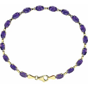 14K Yellow Amethyst 7.25" Bracelet-