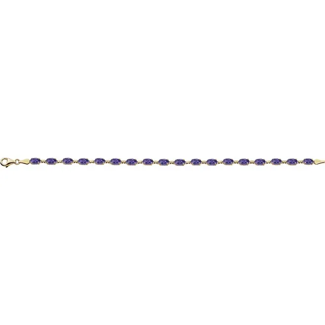 14K Yellow Amethyst 7.25" Bracelet-