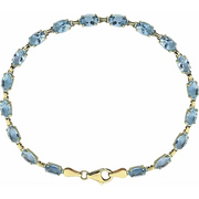 14K Yellow Sky Blue Topaz 7.25" Bracelet-