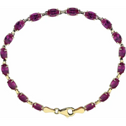 14K Yellow Lab-Grown Ruby 7.25" Bracelet-