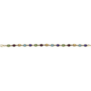 14K Yellow Multi-Gemstone Line 7" Bracelet-
