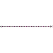 14K White Lab-Grown Ruby & 1/10 CTW Diamond Line 7" Bracelet-