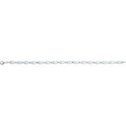14K White Lab-Grown Opal Line 7" Bracelet-