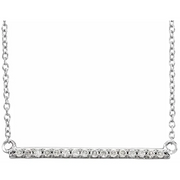 14K White 1/6 CTW Diamond Bar 18" Necklace-