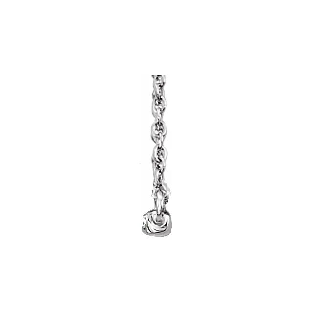 14K White 1/6 CTW Diamond Bar 18" Necklace-
