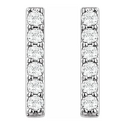 14K White 1/10 CTW Lab-Grown Diamond Bar Earrings-