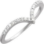 14K White 1/6 CTW Diamond V Ring-