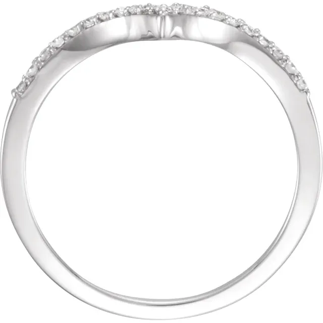 14K White 1/6 CTW Diamond V Ring-